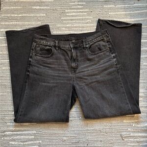 American Eagle Wide Leg Straight Black Denim Jeans